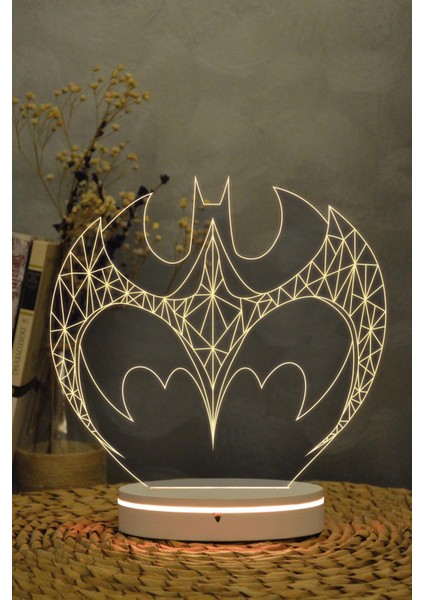 Batman Simge - 3 Boyutlu 16 Renk Dekoratif Gece Lambası 3d