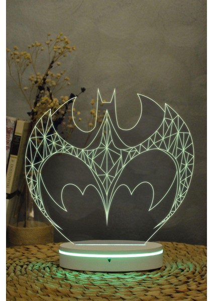 Batman Simge - 3 Boyutlu 16 Renk Dekoratif Gece Lambası 3d