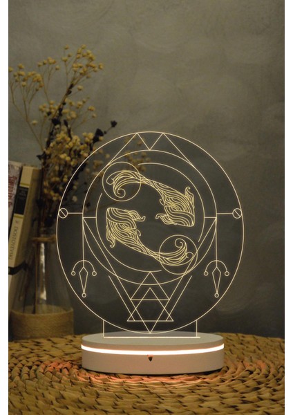 Balık Burcu - 3 Boyutlu 16 Renk Dekoratif Gece Lambası 3d fırsatları