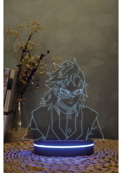 Genya Shinizugawa - Demon Slayer - 3 Boyutlu 16 Renk Dekoratif Gece Lambası 3d