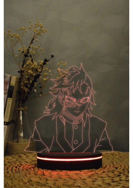 Genya Shinizugawa - Demon Slayer - 3 Boyutlu 16 Renk Dekoratif Gece Lambası 3d fiyatları