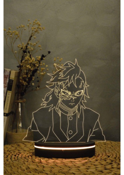 Genya Shinizugawa - Demon Slayer - 3 Boyutlu 16 Renk Dekoratif Gece Lambası 3d fırsatları