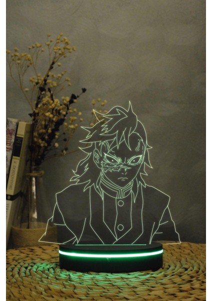 Genya Shinizugawa - Demon Slayer - 3 Boyutlu 16 Renk Dekoratif Gece Lambası 3d indirimleri