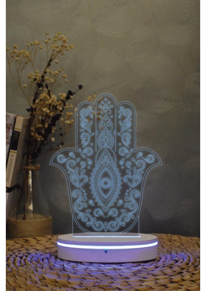 Fatma Ananın Eli - 3 Boyutlu 16 Renk Dekoratif Gece Lambası 3d fiyatları