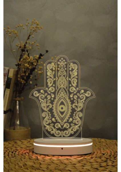 Fatma Ananın Eli - 3 Boyutlu 16 Renk Dekoratif Gece Lambası 3d fırsatları