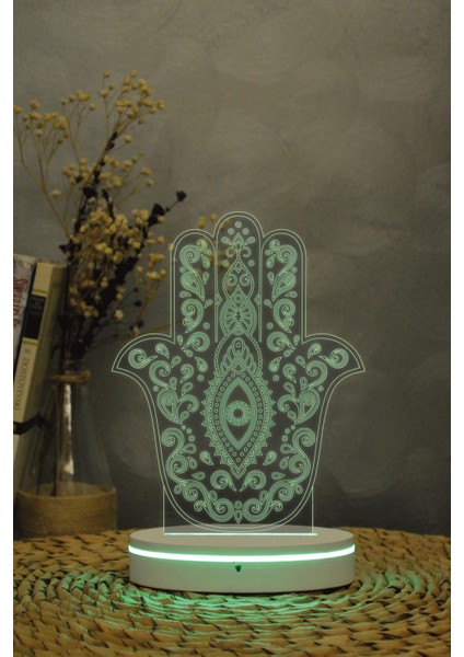 Fatma Ananın Eli - 3 Boyutlu 16 Renk Dekoratif Gece Lambası 3d indirimleri