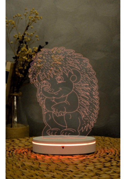 Kirpi - 3 Boyutlu Led Lamba 16 Renk Dekoratif Anime Gece Lambası 3d
