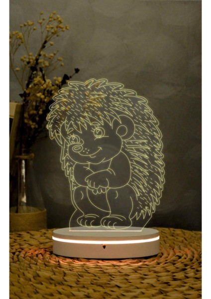 Kirpi - 3 Boyutlu Led Lamba 16 Renk Dekoratif Anime Gece Lambası 3d