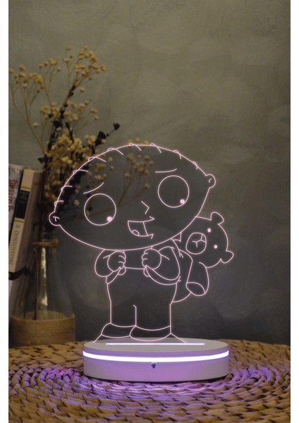Stewie Griffin , Family Guy - 3 Boyutlu 16 Renk Dekoratif Gece Lambası 3d fırsatları