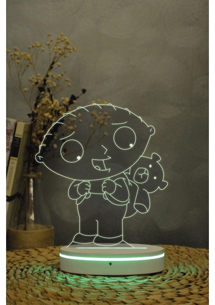 Stewie Griffin , Family Guy - 3 Boyutlu 16 Renk Dekoratif Gece Lambası 3d indirimleri