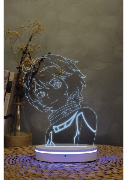 Yuma Kuga, World Trigger - 3 Boyutlu 16 Renk Dekoratif Gece Lambası 3d