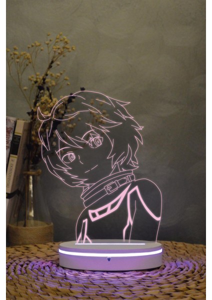 Yuma Kuga, World Trigger - 3 Boyutlu 16 Renk Dekoratif Gece Lambası 3d modelleri
