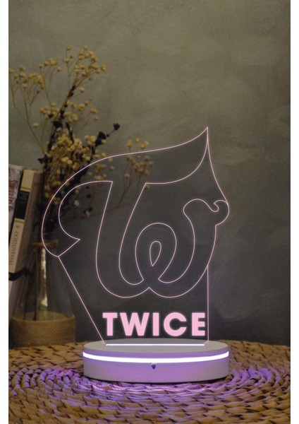 Twice - 3 Boyutlu 16 Renk Dekoratif Gece Lambası 3d