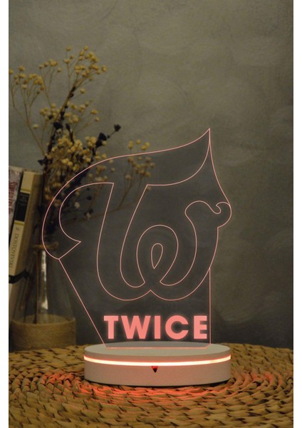 Twice - 3 Boyutlu 16 Renk Dekoratif Gece Lambası 3d