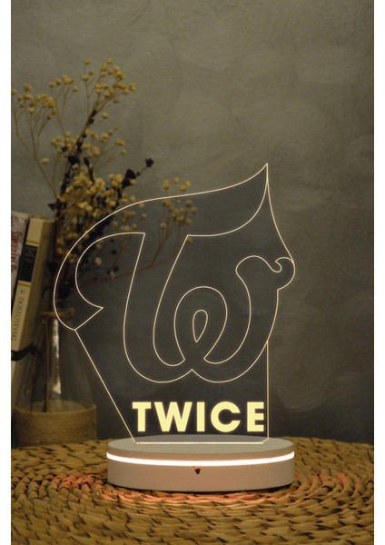 Twice - 3 Boyutlu 16 Renk Dekoratif Gece Lambası 3d