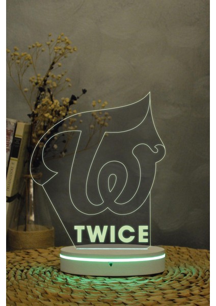 Twice - 3 Boyutlu 16 Renk Dekoratif Gece Lambası 3d