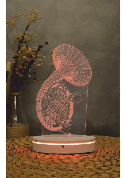Blue French Horn , Hımym - 3 Boyutlu Led Lamba 16 Renk Dekoratif Anime Gece Lambası 3d fiyatları