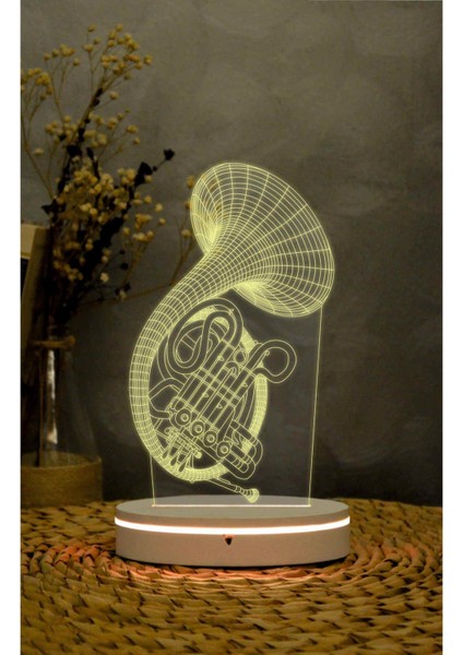 Blue French Horn , Hımym - 3 Boyutlu Led Lamba 16 Renk Dekoratif Anime Gece Lambası 3d fırsatları