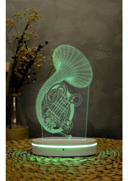 Blue French Horn , Hımym - 3 Boyutlu Led Lamba 16 Renk Dekoratif Anime Gece Lambası 3d indirimleri