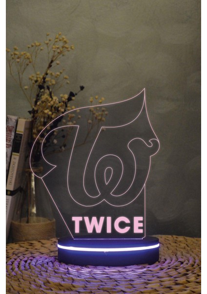 Twice - 3 Boyutlu 16 Renk Dekoratif Gece Lambası 3d