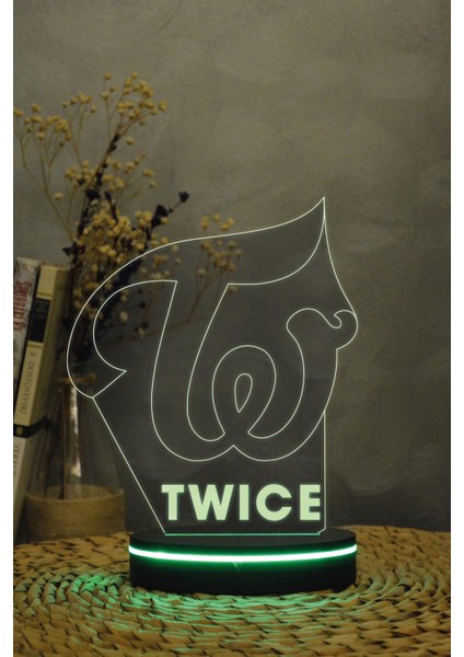 Twice - 3 Boyutlu 16 Renk Dekoratif Gece Lambası 3d indirimleri