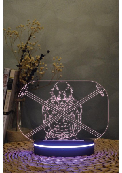 Ace , One Piece - 3 Boyutlu 16 Renk Dekoratif Gece Lambası 3d modelleri