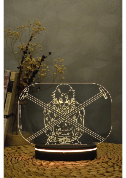 Ace , One Piece - 3 Boyutlu 16 Renk Dekoratif Gece Lambası 3d fırsatları