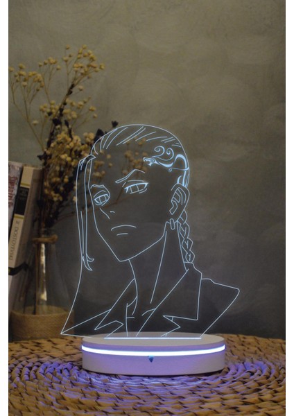 ( Draken ) Ken Ryuguji , Tokyo Revengers - 3 Boyutlu 16 Renk Dekoratif Gece Lambası 3d