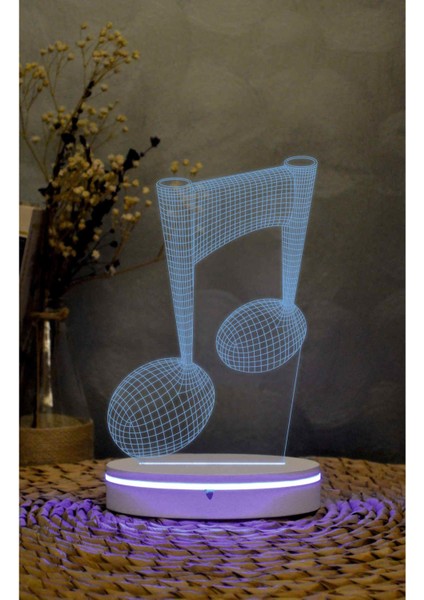 Nota - 3 Boyutlu Led Lamba 16 Renk Dekoratif Gece Lambası 3d