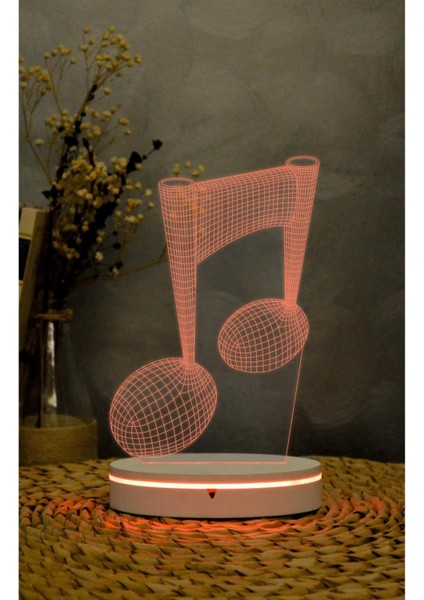Nota - 3 Boyutlu Led Lamba 16 Renk Dekoratif Gece Lambası 3d