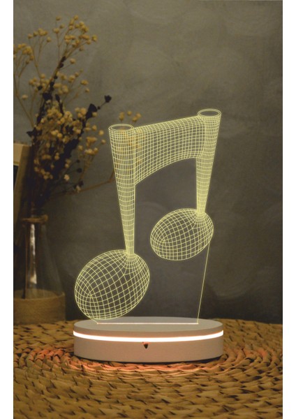 Nota - 3 Boyutlu Led Lamba 16 Renk Dekoratif Gece Lambası 3d