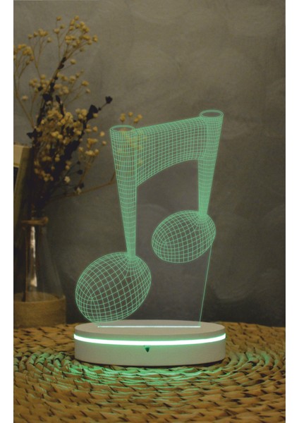 Nota - 3 Boyutlu Led Lamba 16 Renk Dekoratif Gece Lambası 3d