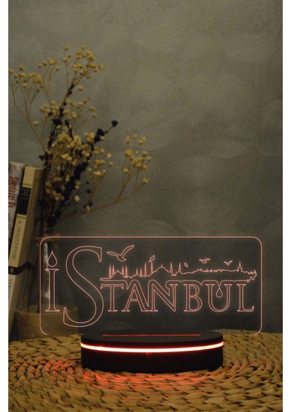 Istanbul Silüeti - 3 Boyutlu 16 Renk Dekoratif Gece Lambası 3d
