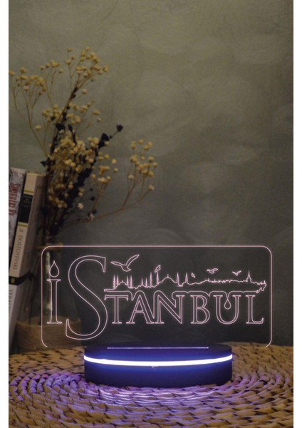 Istanbul Silüeti - 3 Boyutlu 16 Renk Dekoratif Gece Lambası 3d modelleri