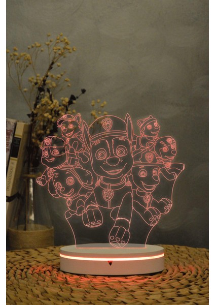 Paw Patrol - 3 Boyutlu 16 Renk Dekoratif Gece Lambası 3d fiyatları