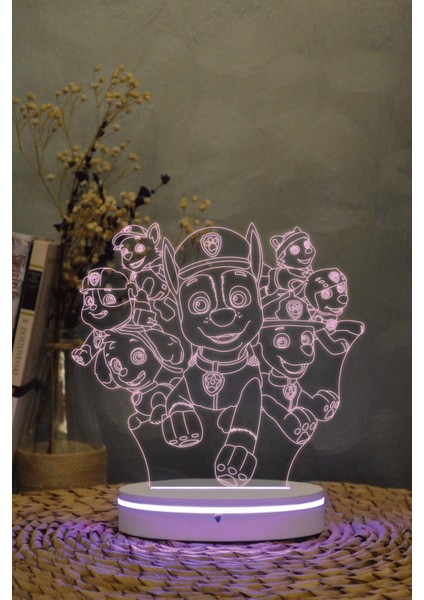 Paw Patrol - 3 Boyutlu 16 Renk Dekoratif Gece Lambası 3d modelleri