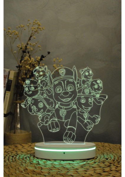 Paw Patrol - 3 Boyutlu 16 Renk Dekoratif Gece Lambası 3d indirimleri