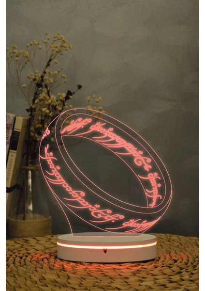 Ring , Lord Of The Rings - 3 Boyutlu 16 Renk Dekoratif Gece Lambası 3d