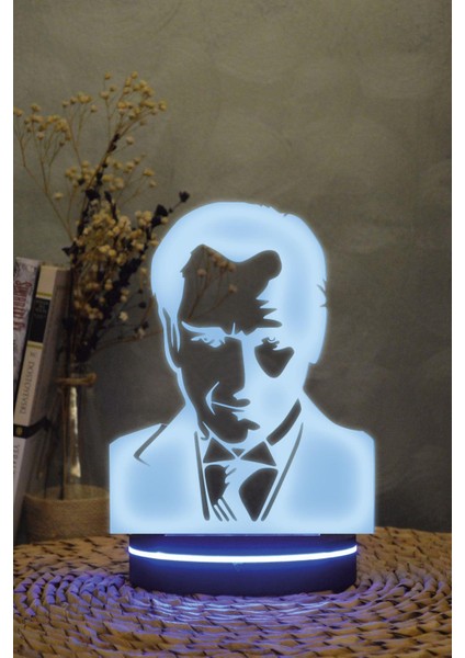 Atatürk Silüet V2 - 3 Boyutlu 16 Renk Dekoratif Gece Lambası 3d modelleri