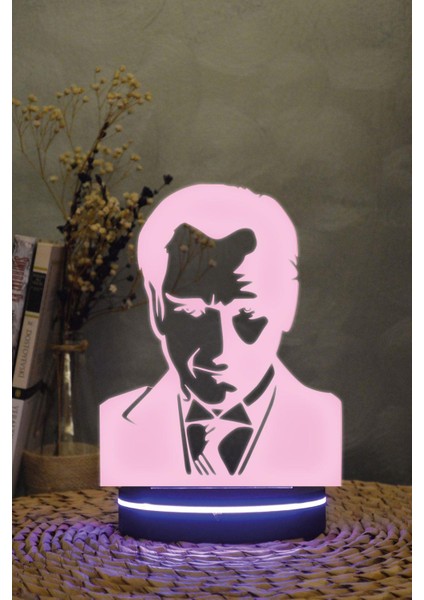 Atatürk Silüet V2 - 3 Boyutlu 16 Renk Dekoratif Gece Lambası 3d fırsatları