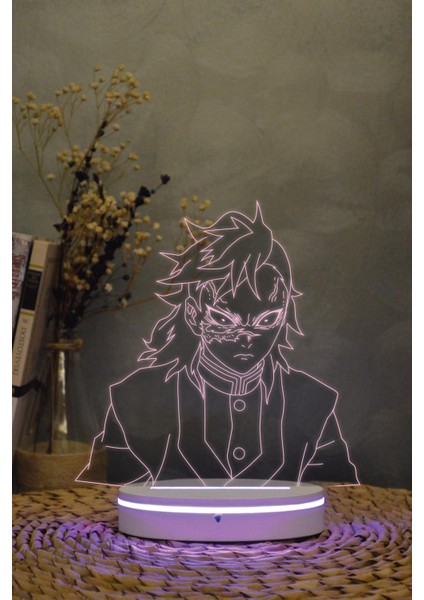 Genya Shinizugawa - Demon Slayer - 3 Boyutlu 16 Renk Dekoratif Gece Lambası 3d modelleri