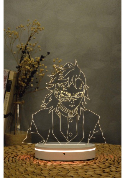 Genya Shinizugawa - Demon Slayer - 3 Boyutlu 16 Renk Dekoratif Gece Lambası 3d fırsatları