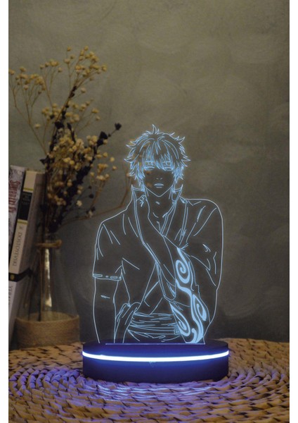 Gintoki , Gintama - 3 Boyutlu 16 Renk Dekoratif Gece Lambası 3d