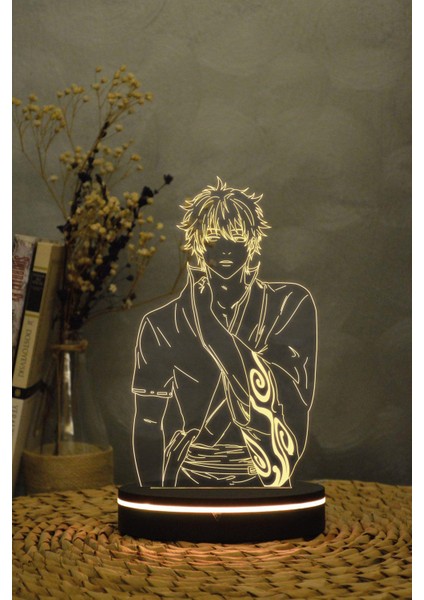 Gintoki , Gintama - 3 Boyutlu 16 Renk Dekoratif Gece Lambası 3d fırsatları