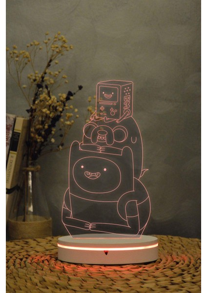 Fin Jack Bmo Adventure Time 3 Boyutlu 16 Renk Dekoratif Gece Lambası 3d fiyatları