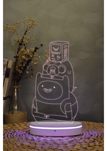 Fin Jack Bmo Adventure Time 3 Boyutlu 16 Renk Dekoratif Gece Lambası 3d modelleri