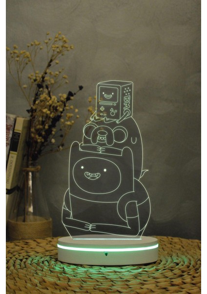 Fin Jack Bmo Adventure Time 3 Boyutlu 16 Renk Dekoratif Gece Lambası 3d indirimleri
