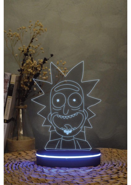 Rick , Rick And Morty - 3 Boyutlu 16 Renk Dekoratif Gece Lambası 3d