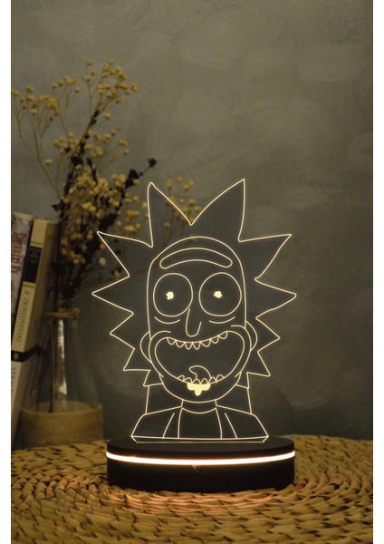 Rick , Rick And Morty - 3 Boyutlu 16 Renk Dekoratif Gece Lambası 3d