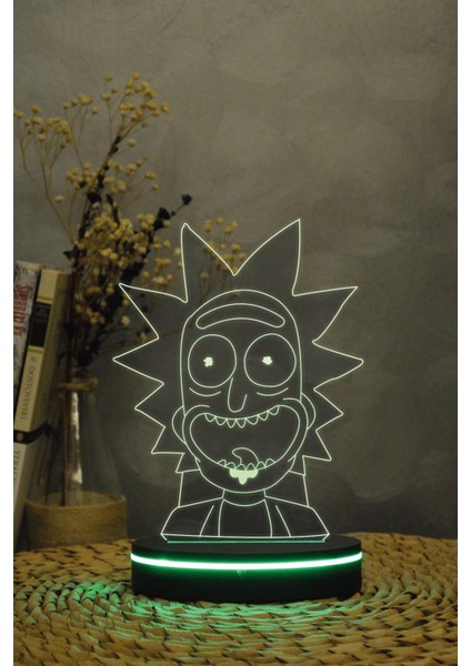 Rick , Rick And Morty - 3 Boyutlu 16 Renk Dekoratif Gece Lambası 3d